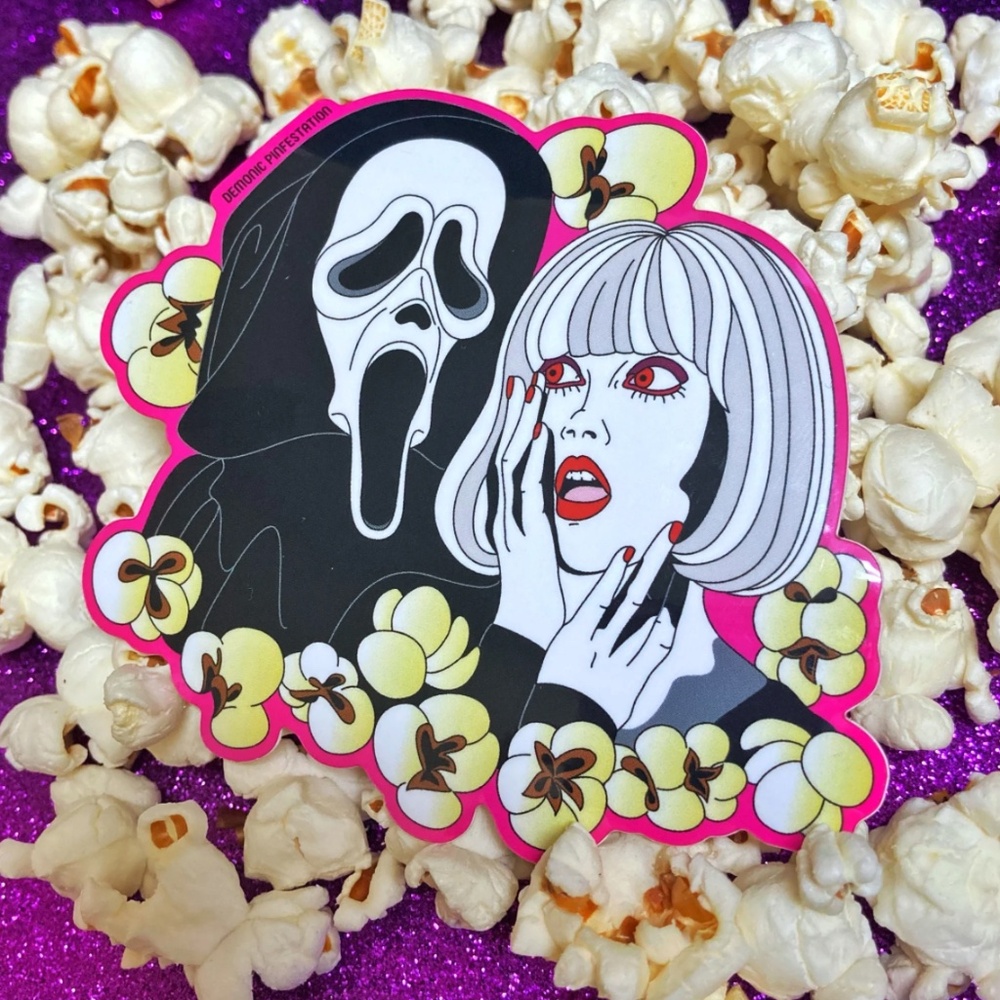 SCREAM Horror Movie Sticker — I Only Eat Popcorn at the Movies